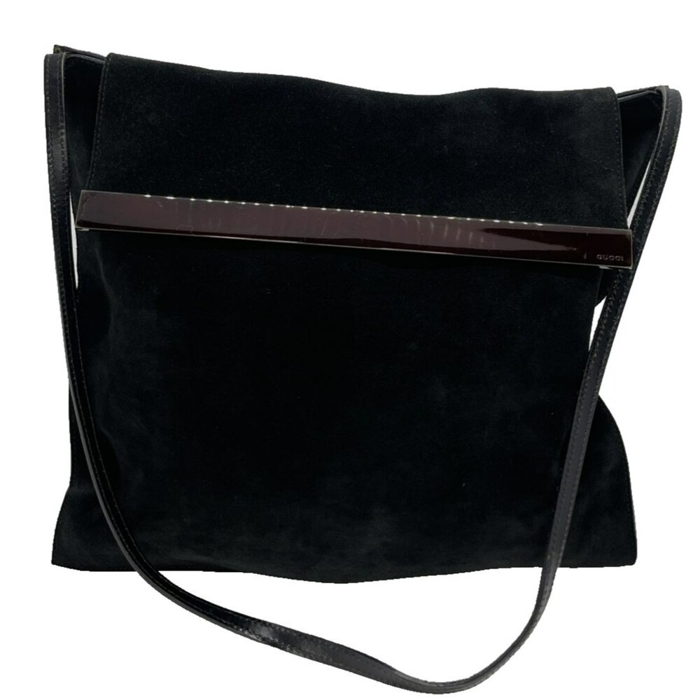 Authentic Gucci Black Suede Leather Shoulder Bag 3360669 Italy